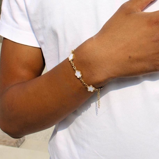 Bracelet homme 20cm blanc argent acier inoxydable moderne élégant