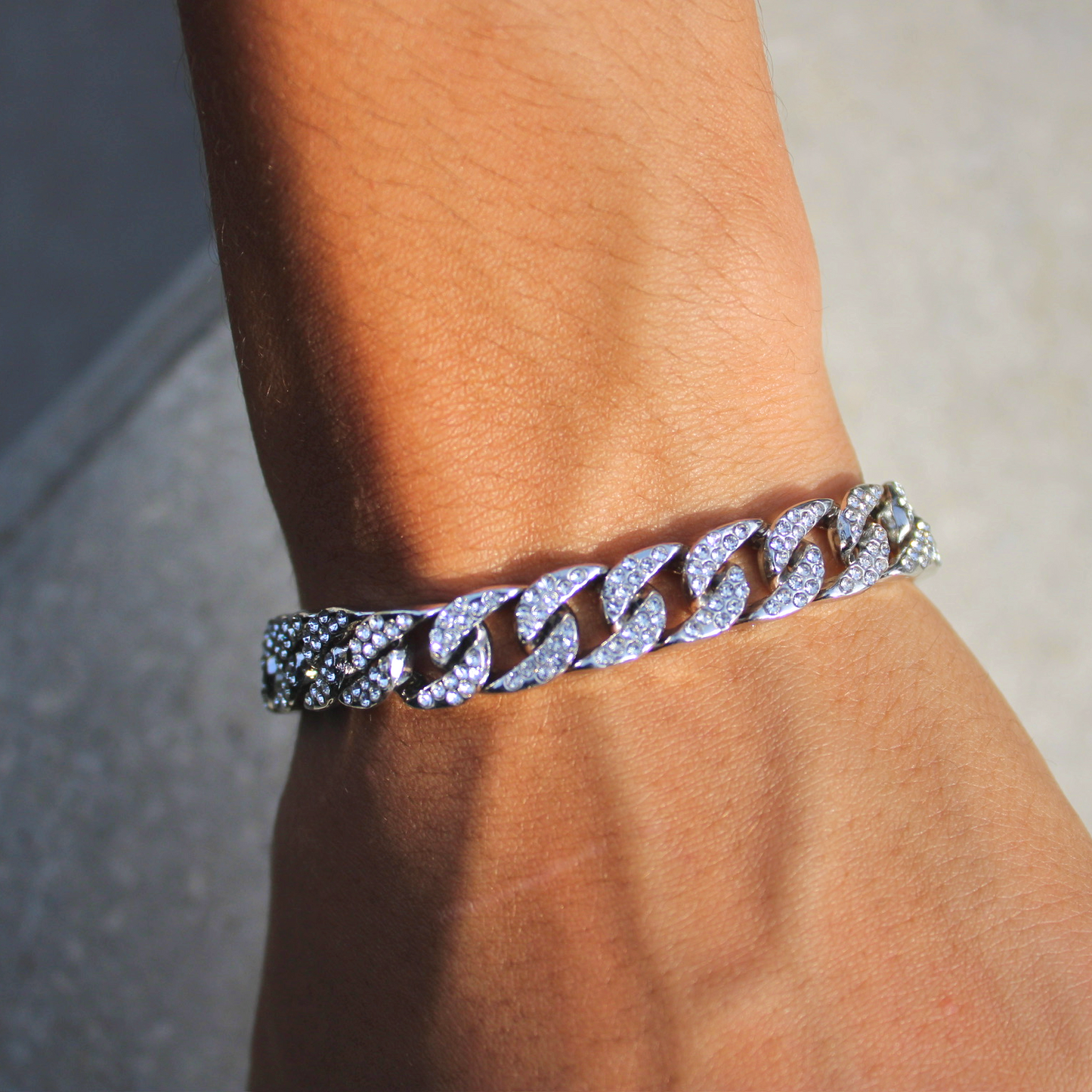 Bracelet strass 20cm homme bijou audacieux original urbain