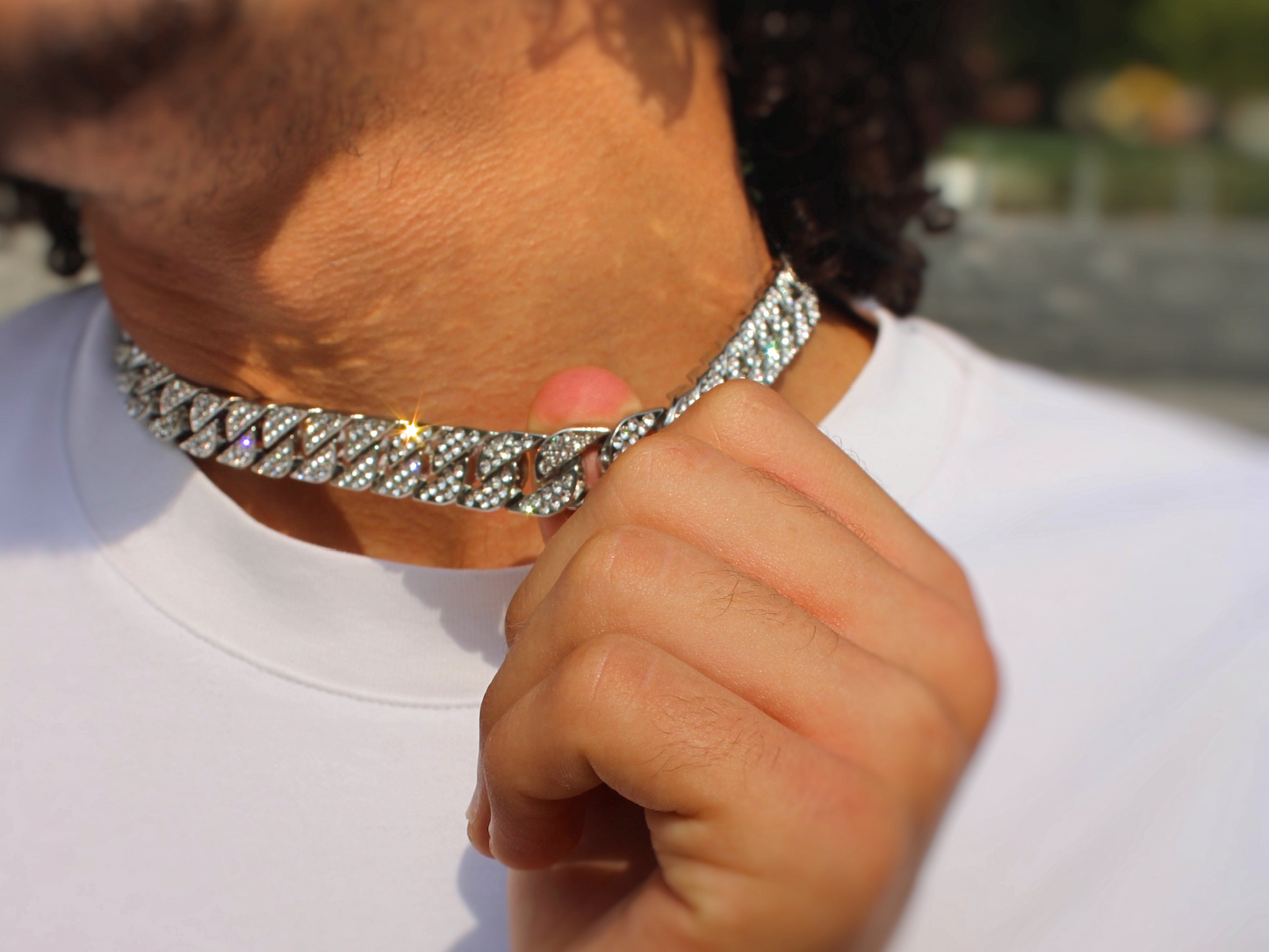 Chaîne cubaine 45cm homme alliage doré accessoire masculin tendance