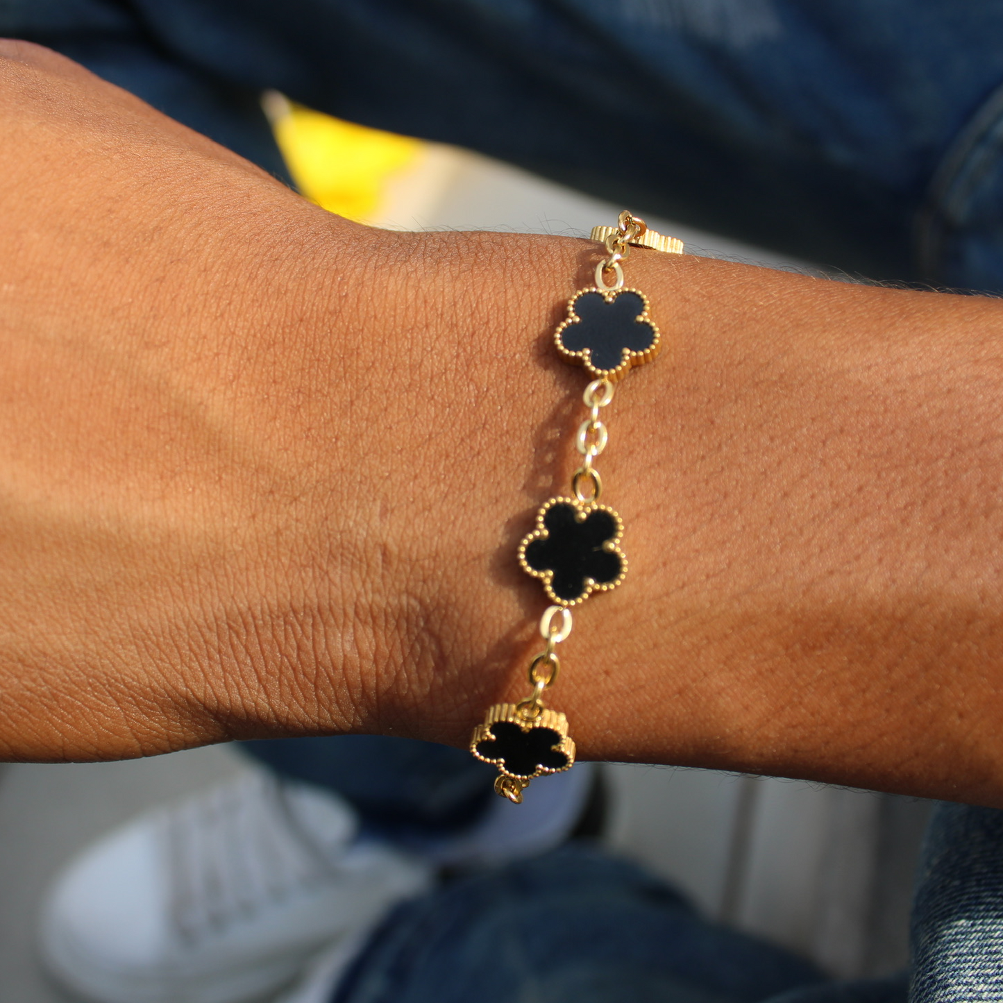 Bracelet 20cm acier inoxydable bicolore noir or homme waterproof