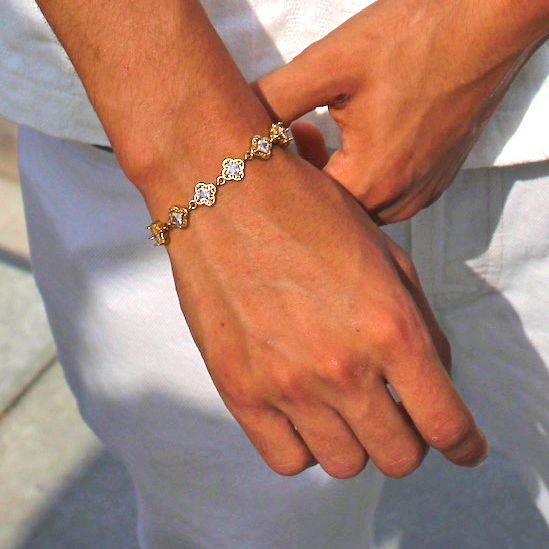  Bracelet acier inoxydable doré bijou élégant intemporel homme femme