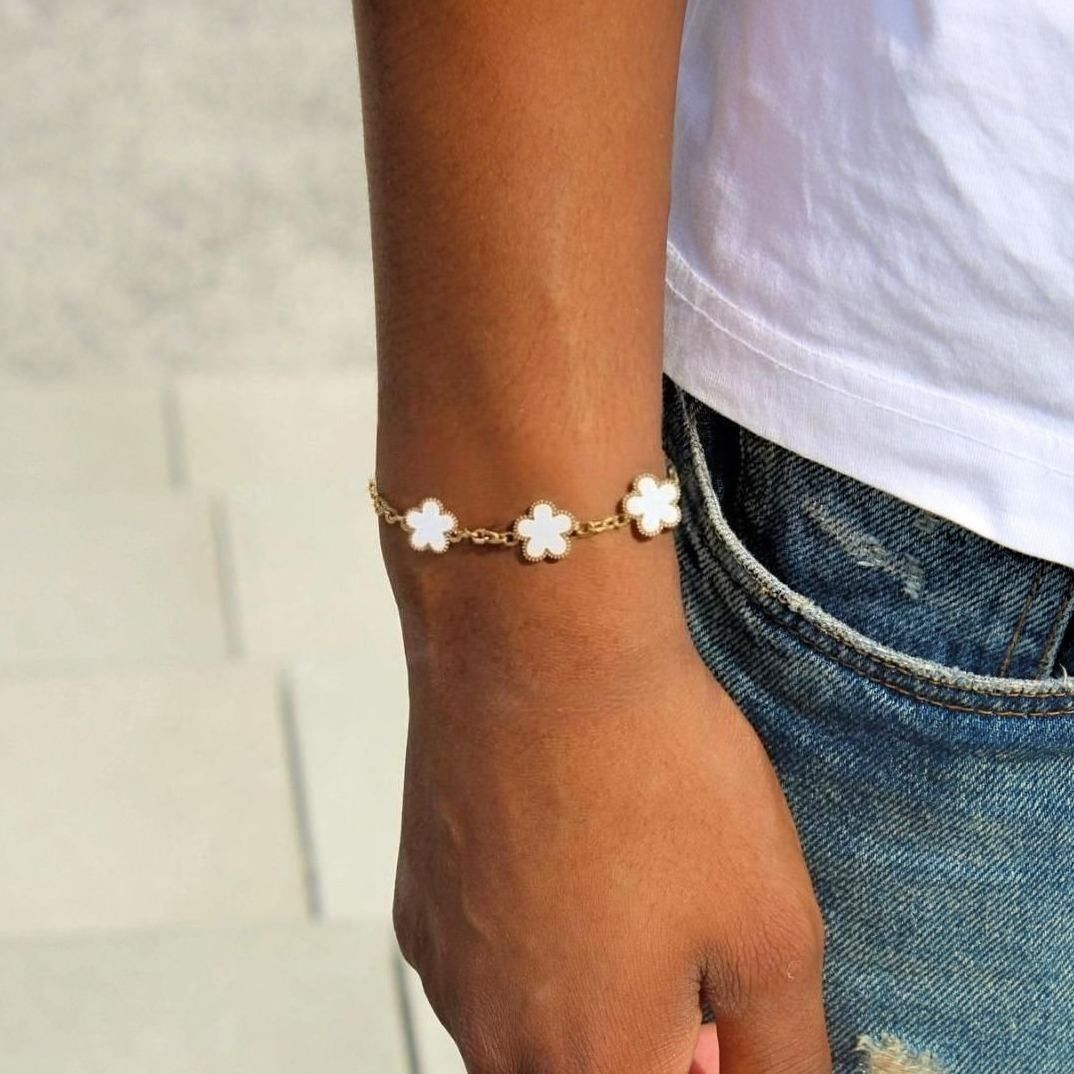 Bracelet bicolore blanc or acier inoxydable homme style sophistiqué