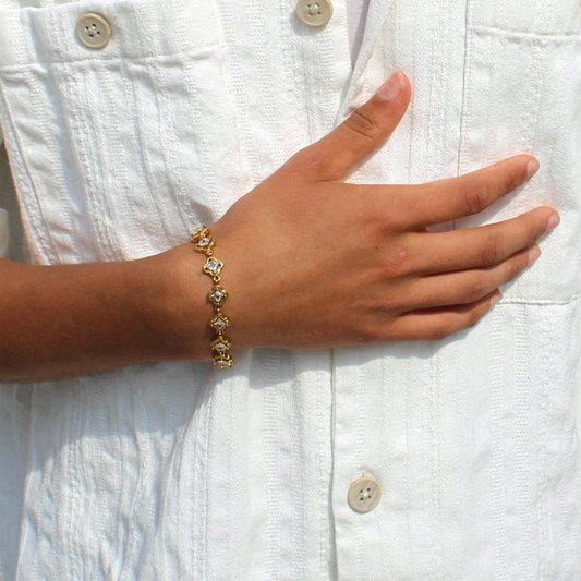 Bracelet doré acier inoxydable force élégance mixte homme femme waterproof