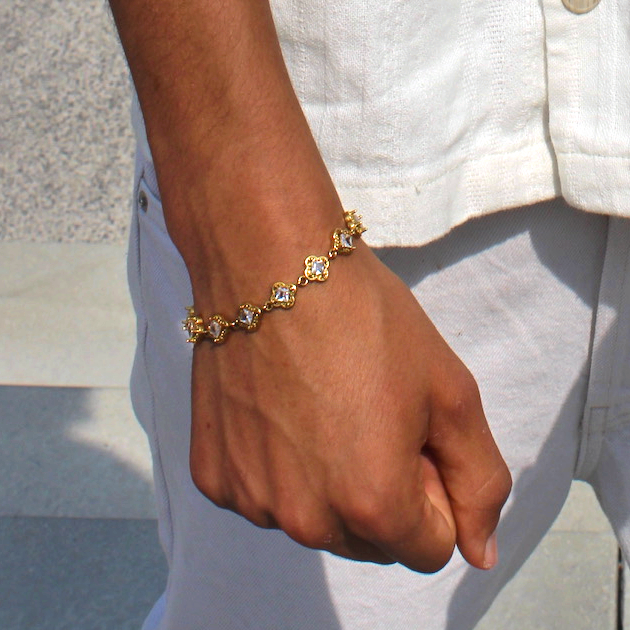 Bracelet doré acier inoxydable hypoallergénique sans nickel mixte